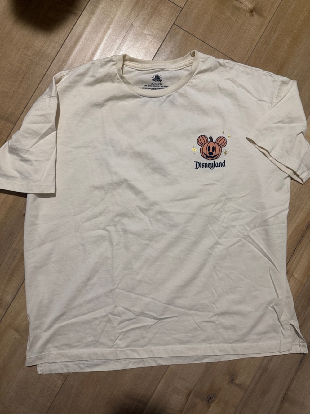 Disneyland Cream Tee with Pumpkin Mickey Graphic